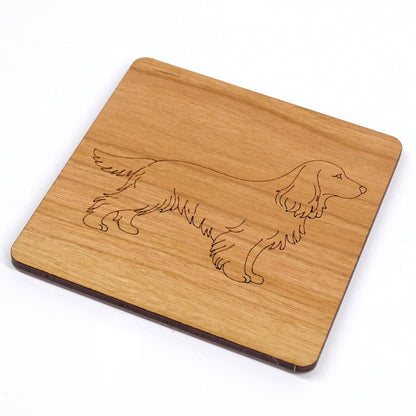 Standing Cocker spaniel coaster | Cherry Wood with cork back