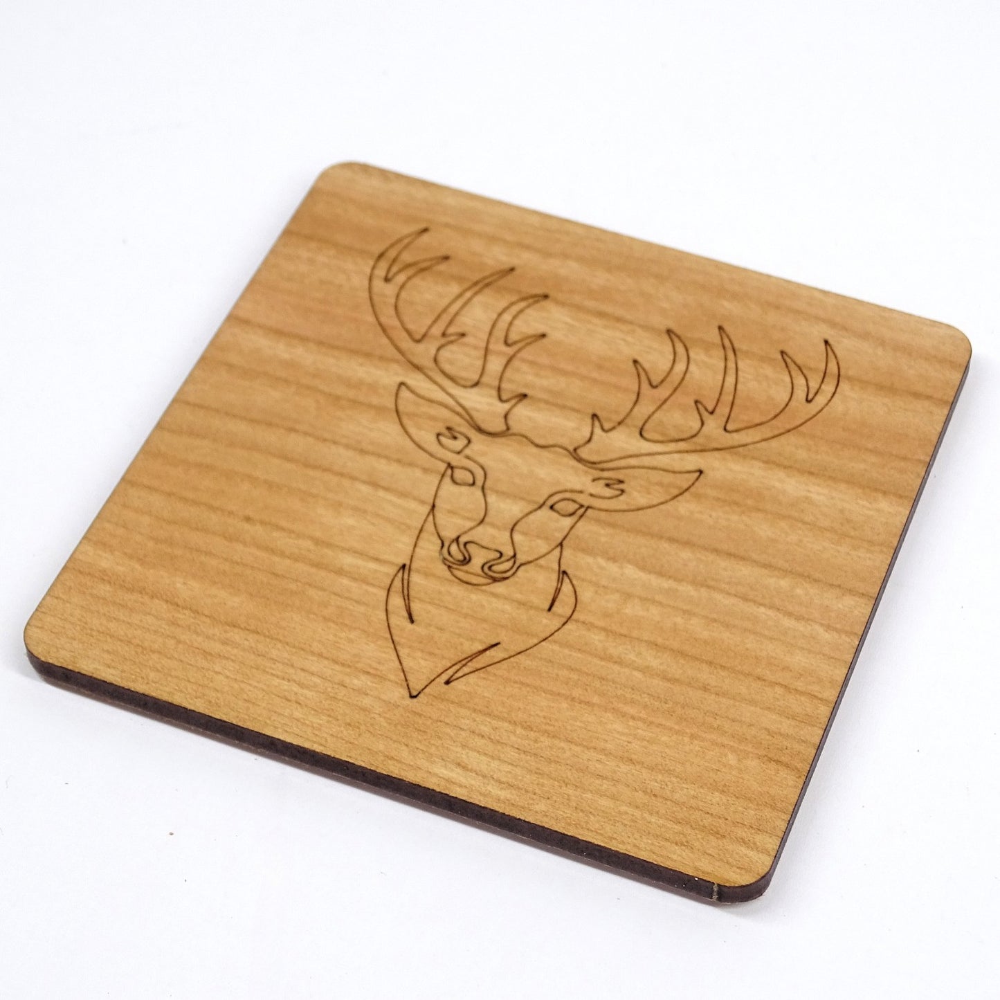 Stag Wooden Coaster | Deer, Wildlife, Woodland Décor