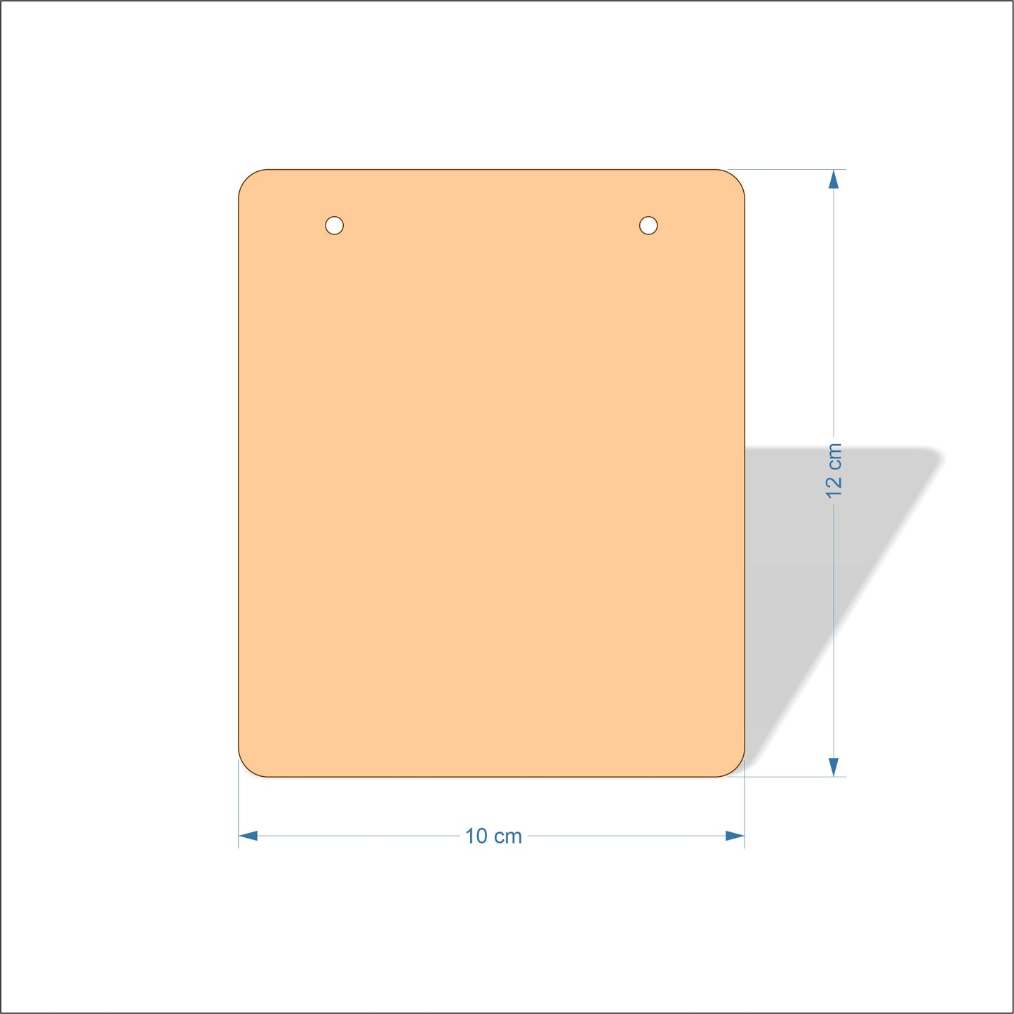 10 cm Wide 3mm thick MDF Plaques with rounded corners