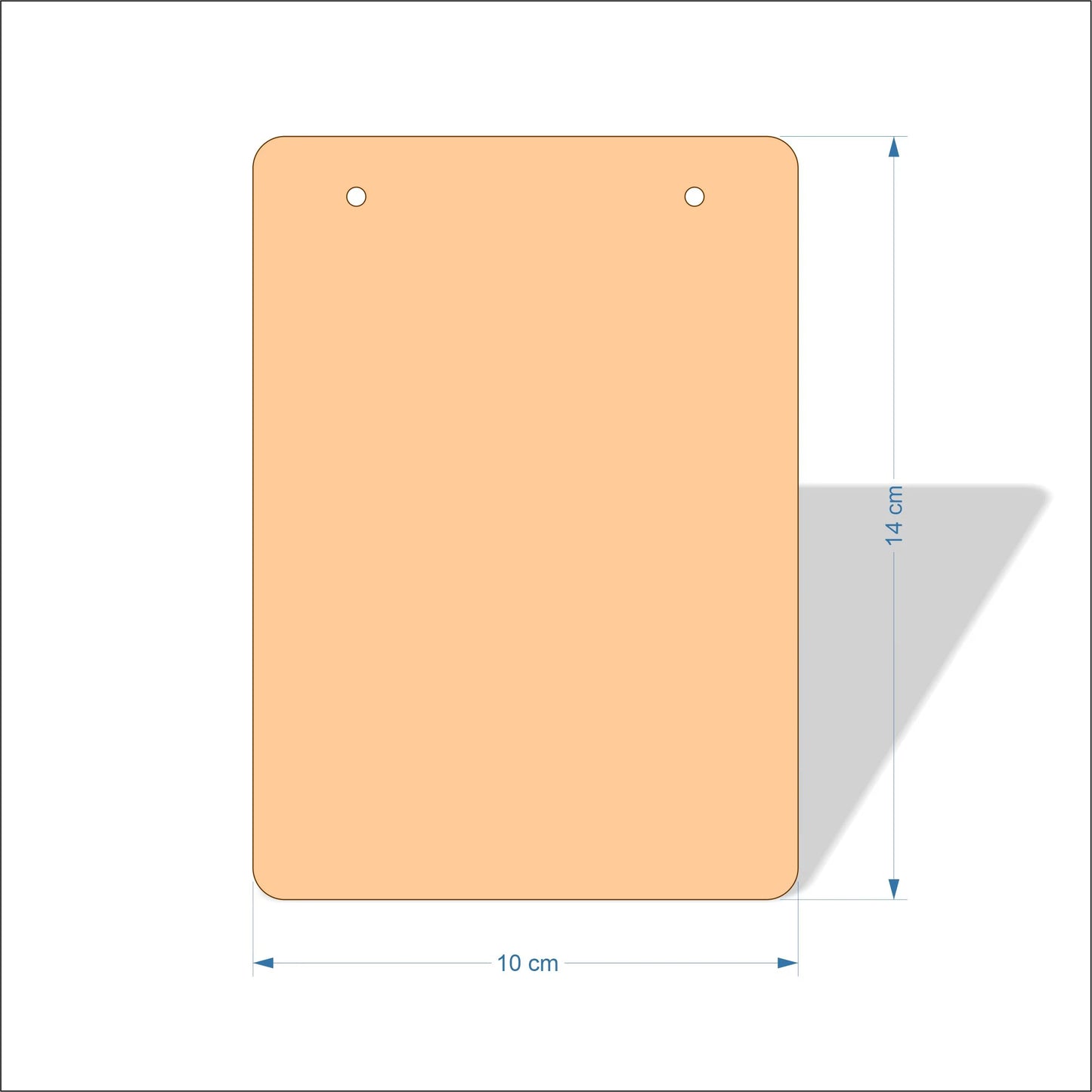 10 cm Wide Blank board plaques with rounded corners - plywood