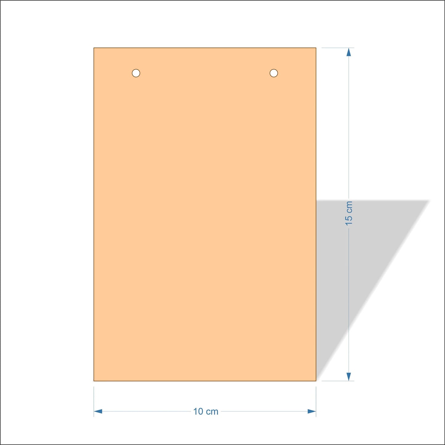 10 cm Wide Blank board plaques with square corners - plywood