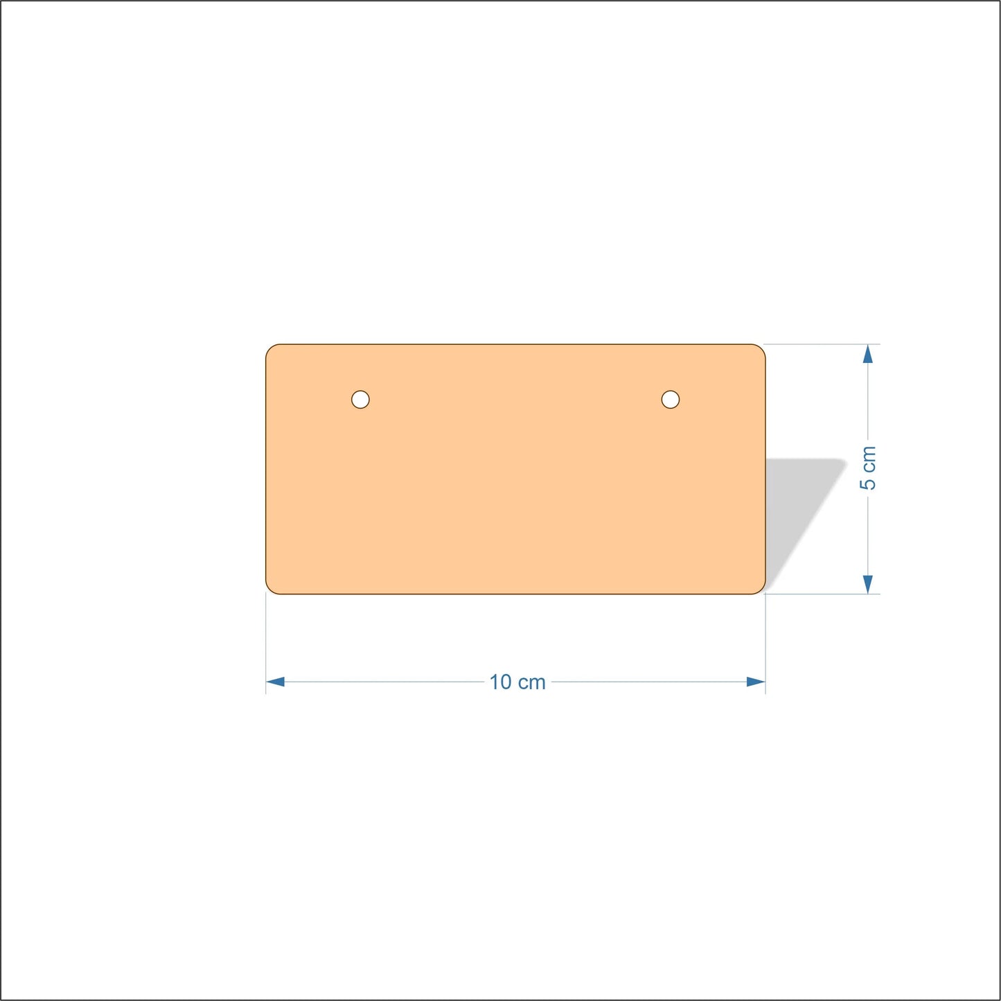 10 cm Wide Blank board plaques with rounded corners - plywood