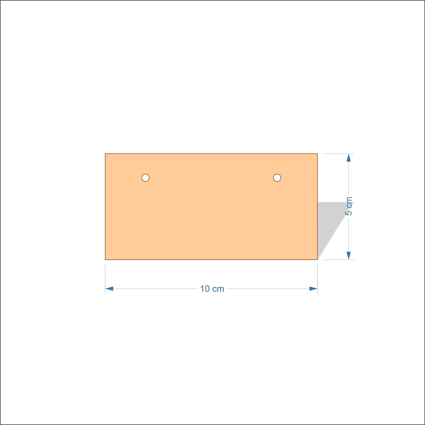 10 cm Wide Blank board plaques with square corners - plywood