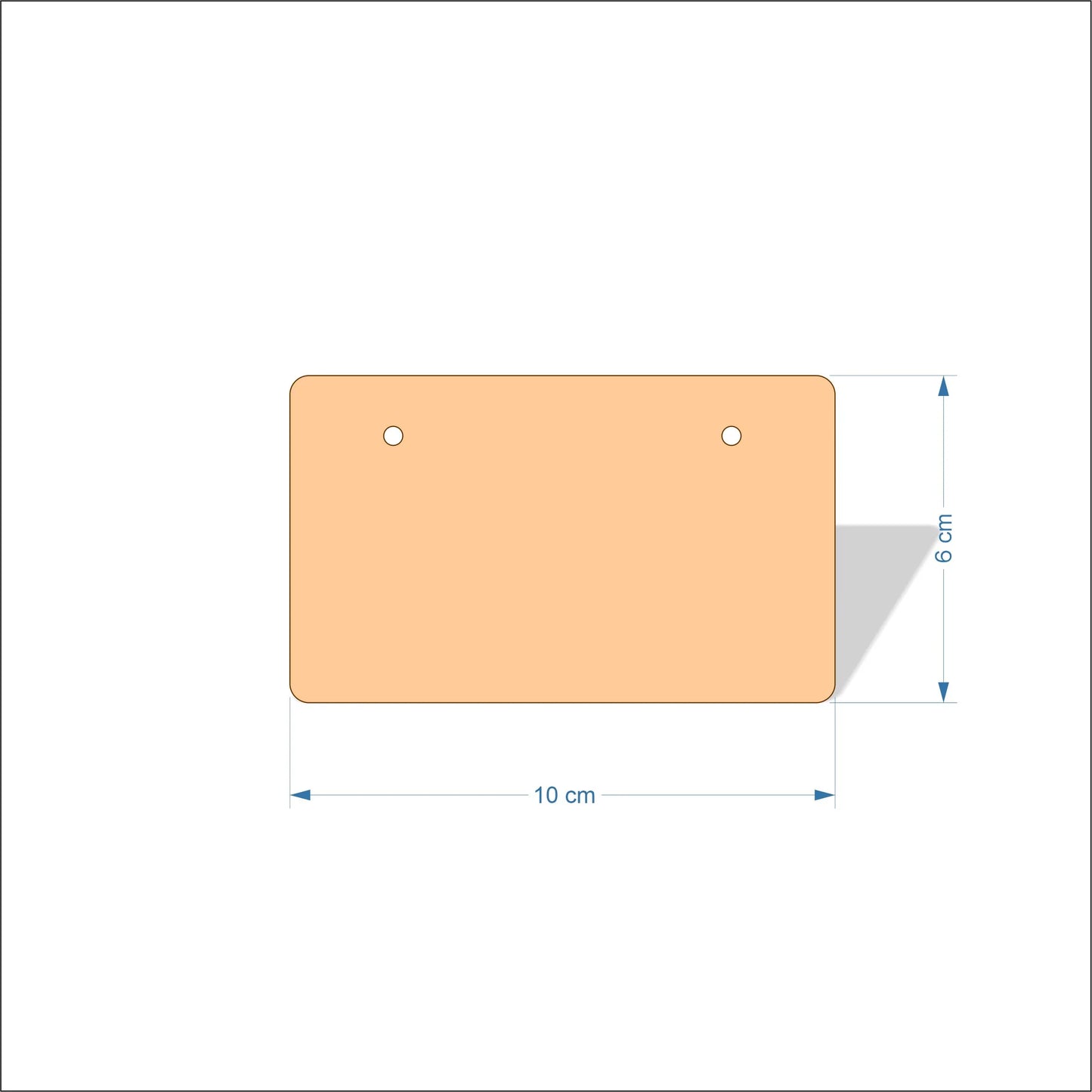 10 cm Wide Blank board plaques with rounded corners - plywood