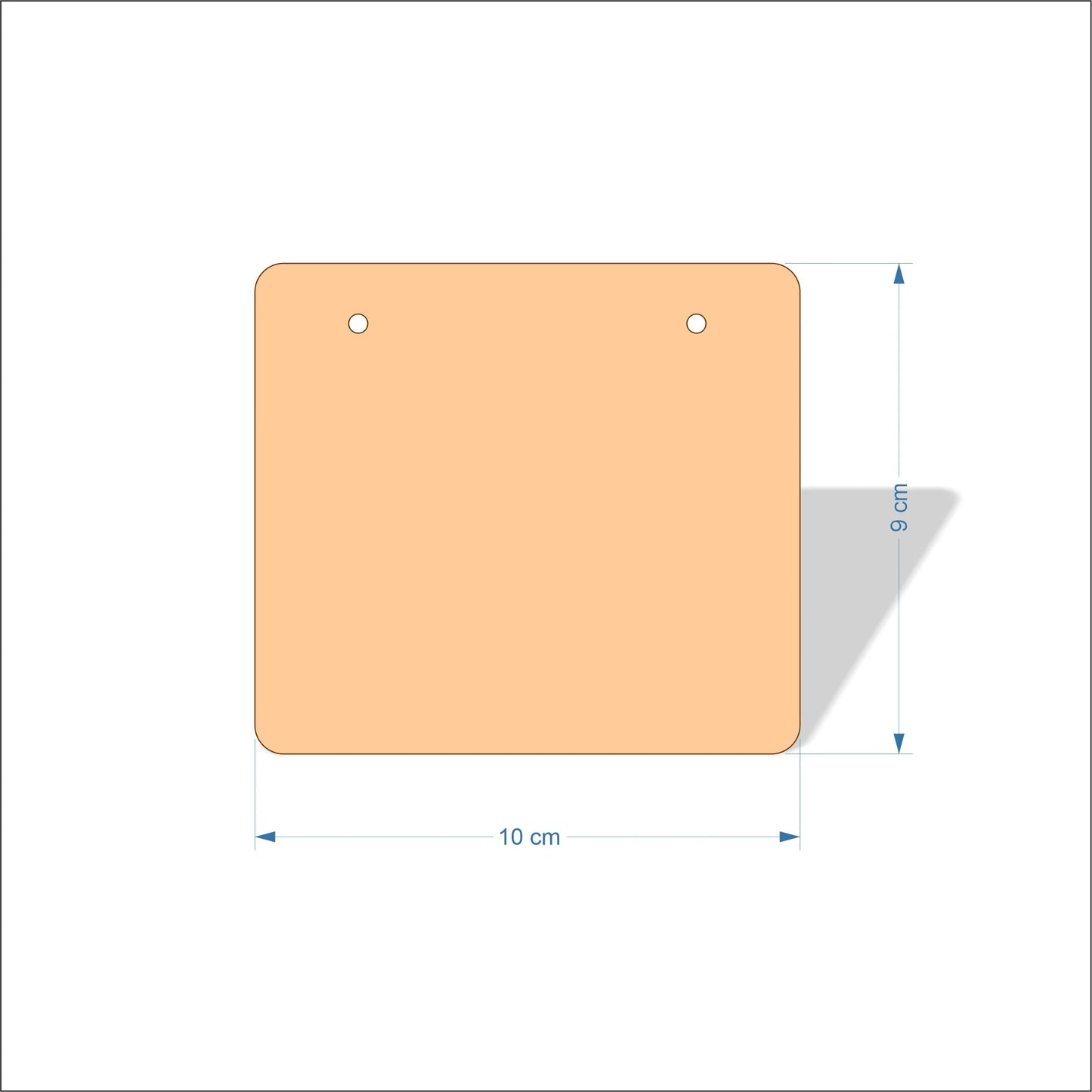 10 cm Wide Blank board plaques with rounded corners - plywood