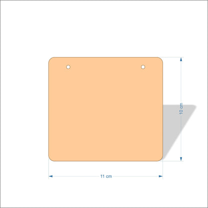 11 cm Wide Blank board plaques with rounded corners - plywood