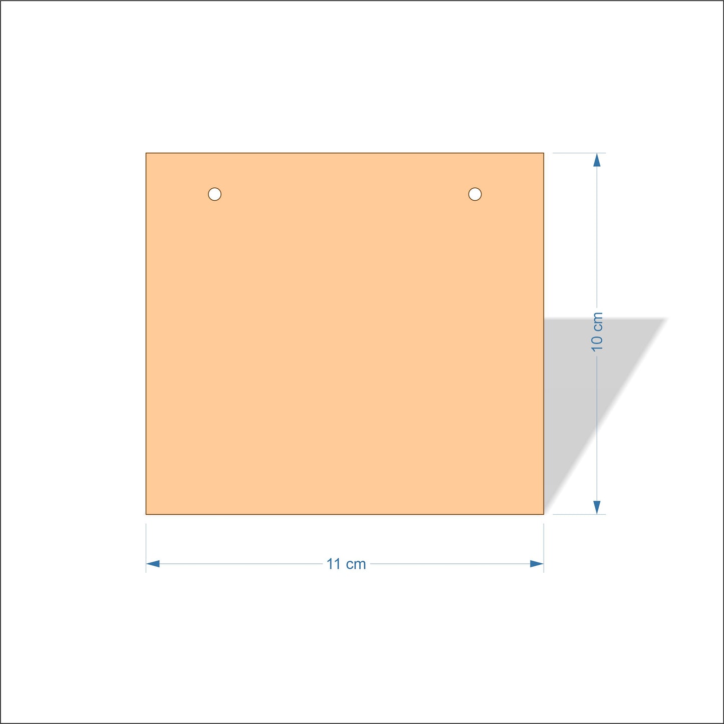 11 cm Wide 3mm thick MDF Plaques with square corners