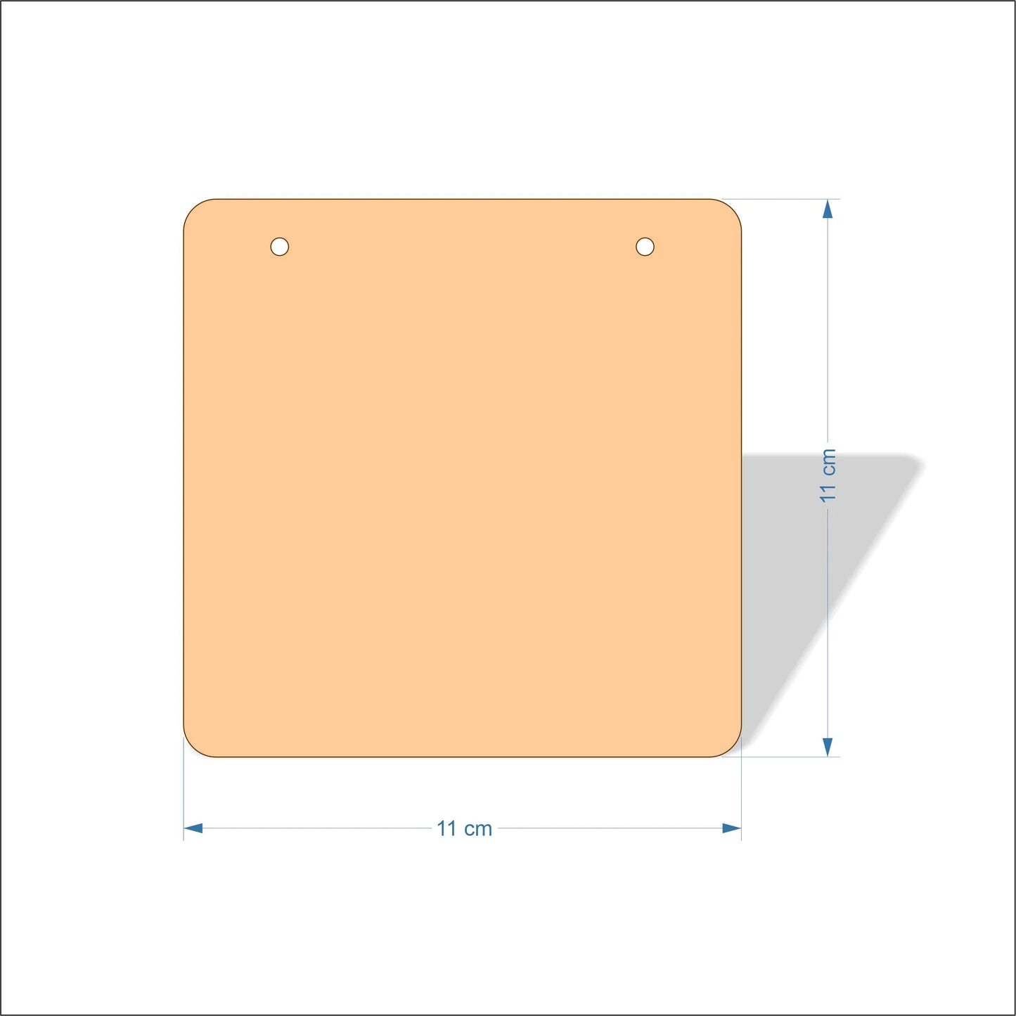 11 cm Wide Blank board plaques with rounded corners - plywood