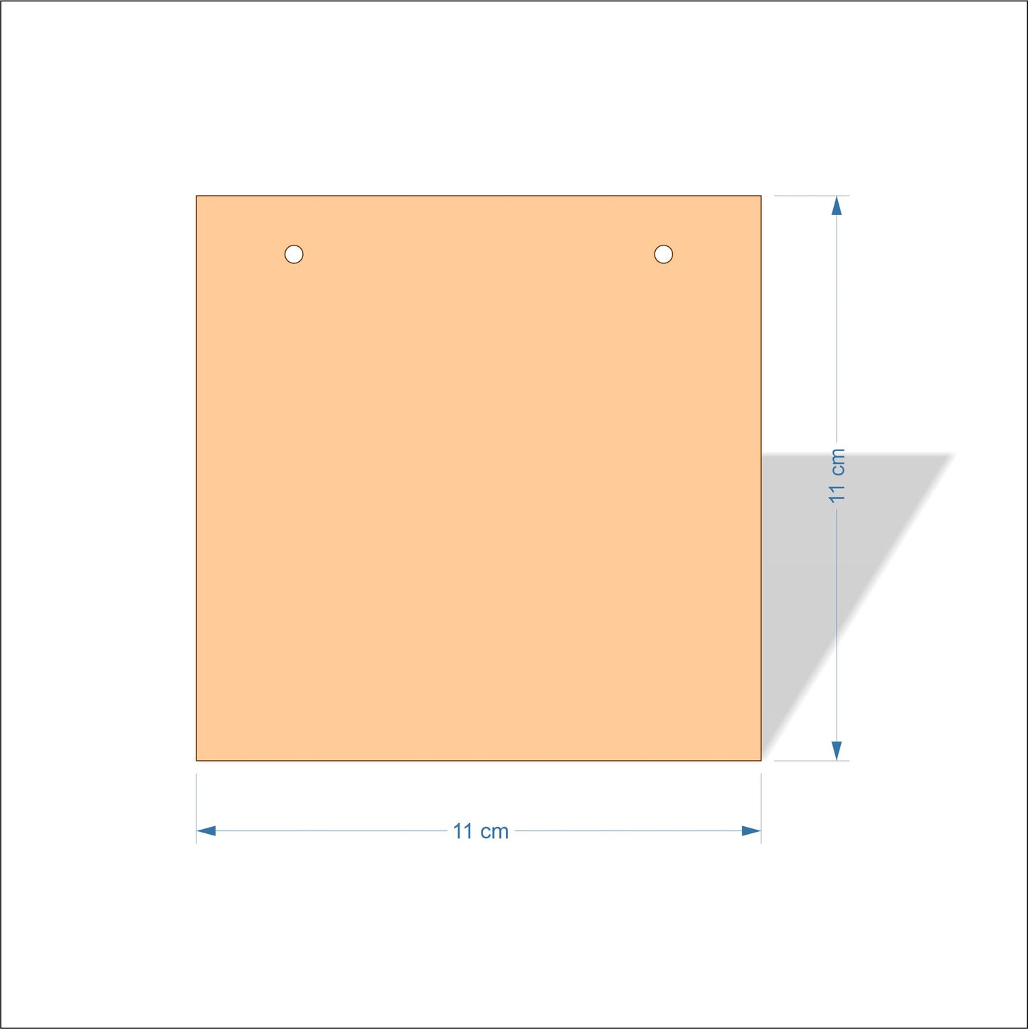 11 cm Wide 3mm thick MDF Plaques with square corners