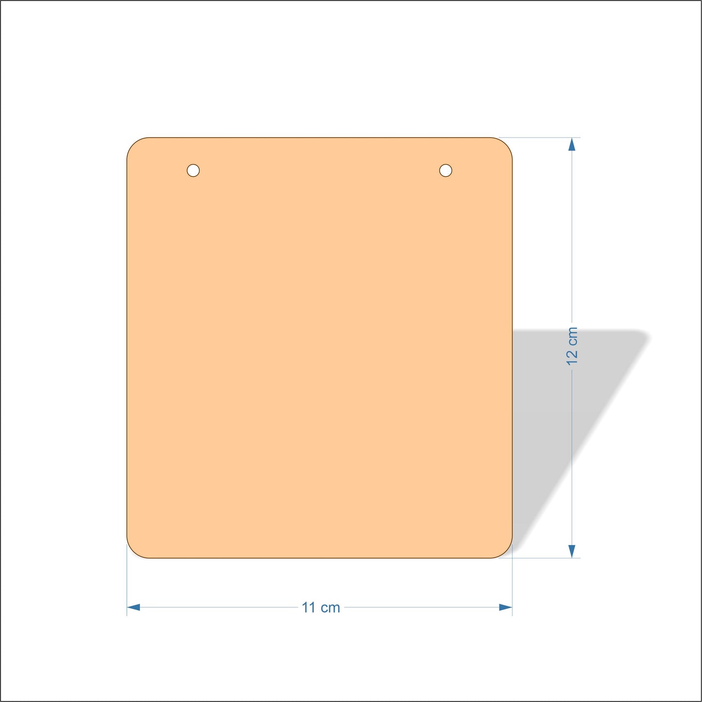 11 cm Wide 3mm thick MDF Plaques with rounded corners