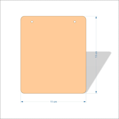 11 cm Wide 3mm thick MDF Plaques with rounded corners