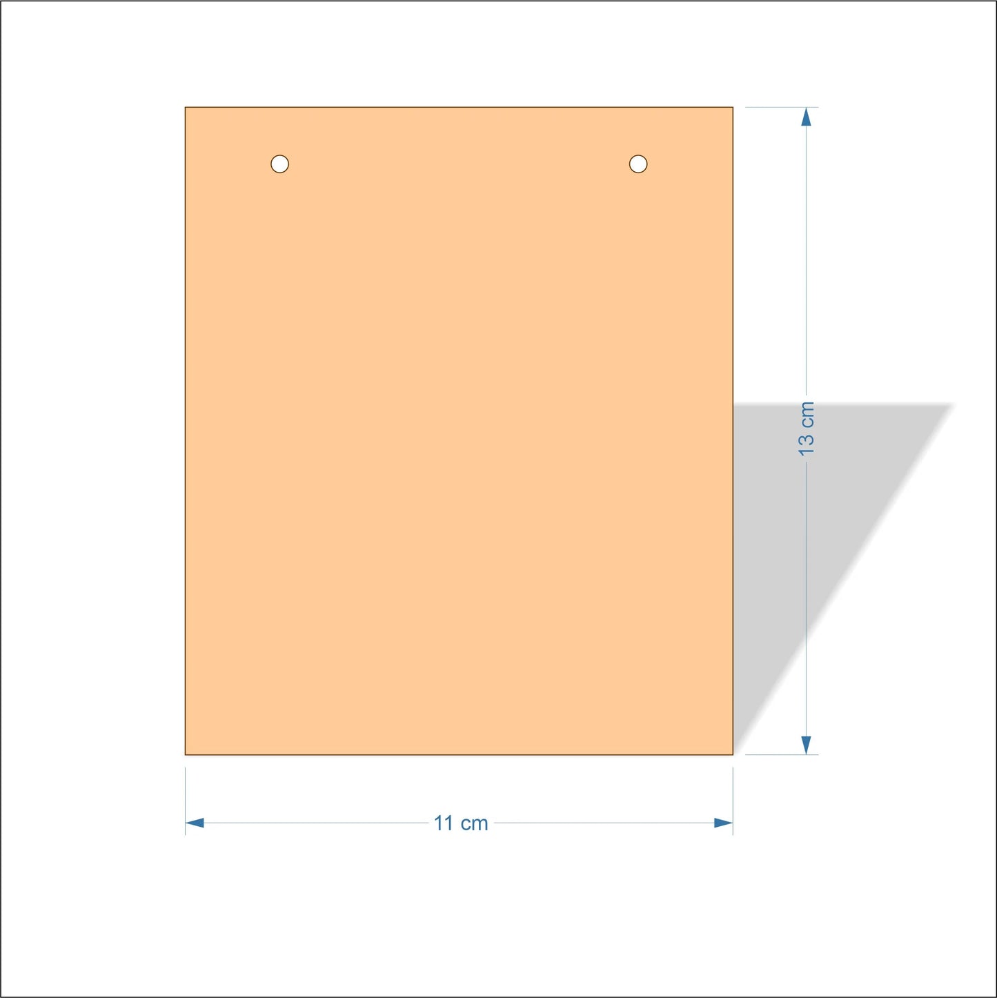 11 cm Wide Blank board plaques with square corners - plywood