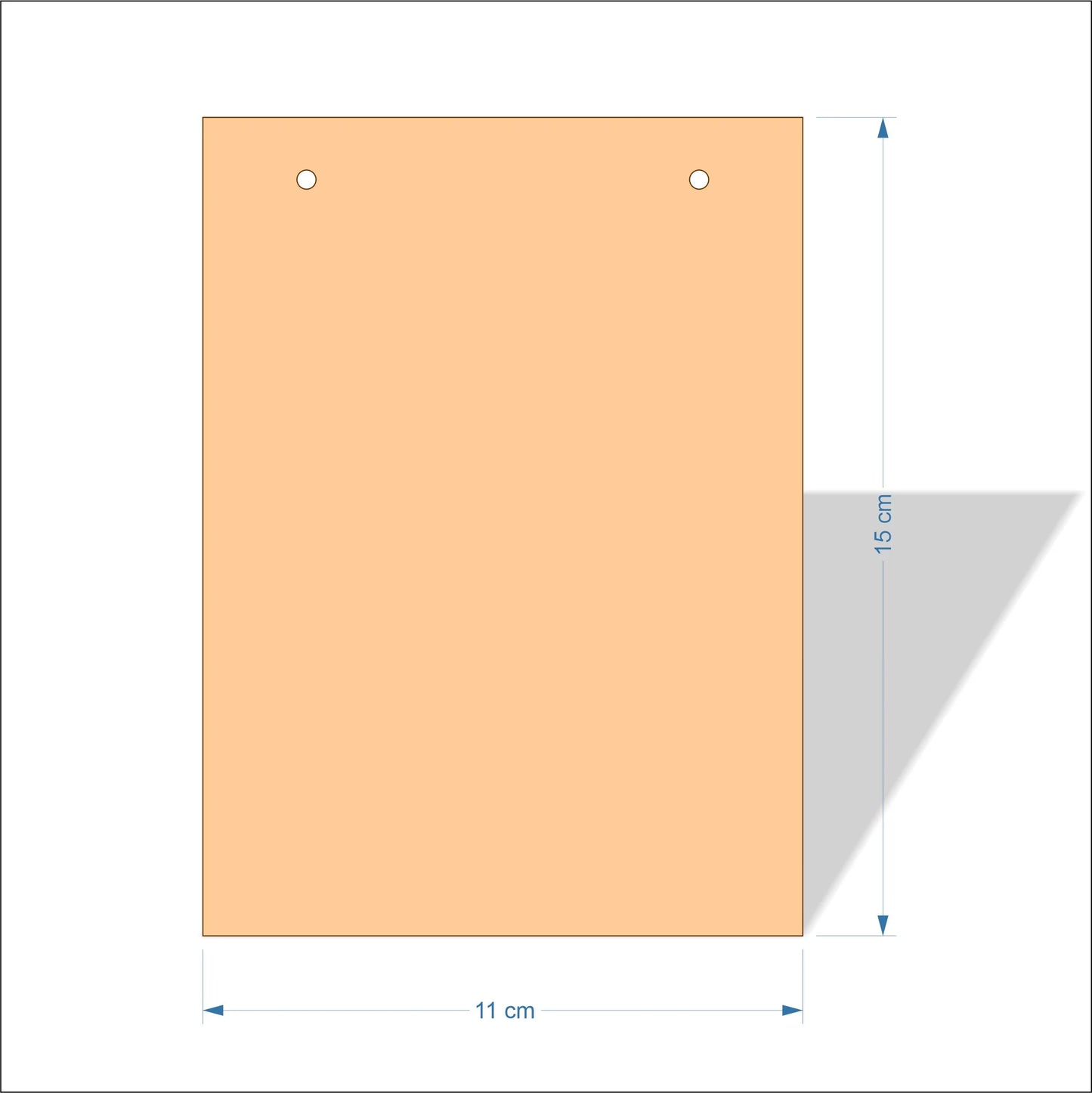 11 cm Wide Blank board plaques with square corners - plywood