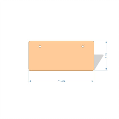 11 cm Wide 3mm thick MDF Plaques with rounded corners