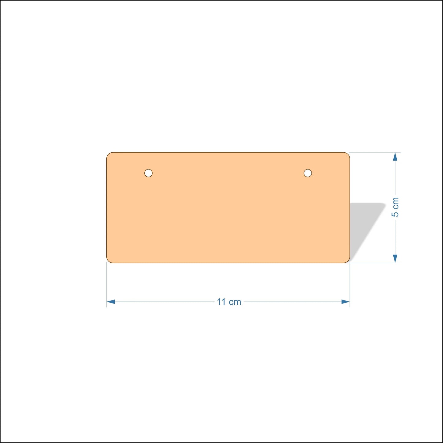 11 cm Wide Blank board plaques with rounded corners - plywood