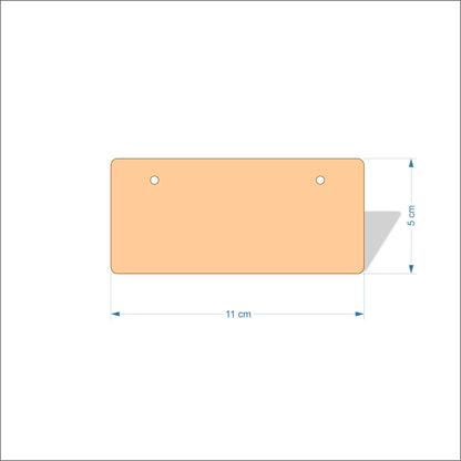 11 cm Wide Blank board plaques with rounded corners - plywood