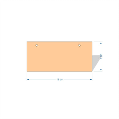 11 cm Wide Blank board plaques with square corners - plywood