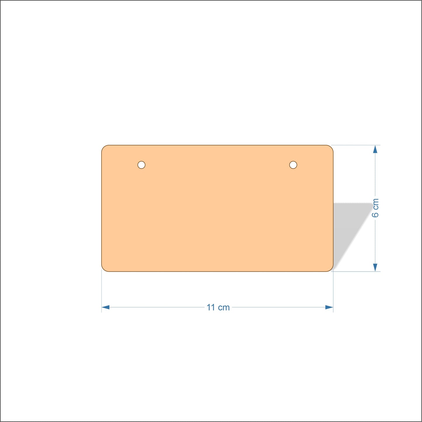 11 cm Wide 3mm thick MDF Plaques with rounded corners