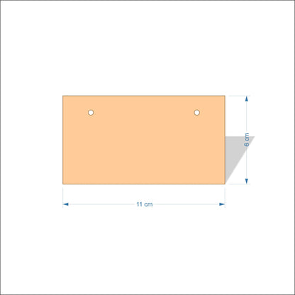 11 cm Wide Blank board plaques with square corners - plywood