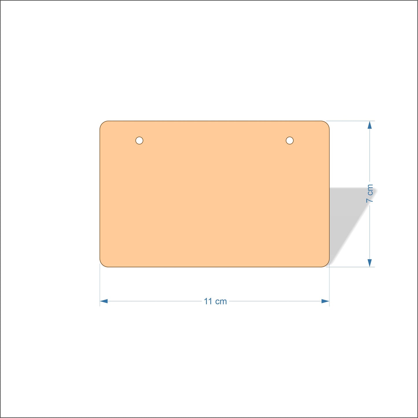 11 cm Wide 3mm thick MDF Plaques with rounded corners