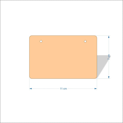 11 cm Wide Blank board plaques with rounded corners - plywood