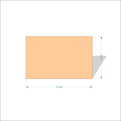 11 cm Wide Blank board plaques with square corners - plywood