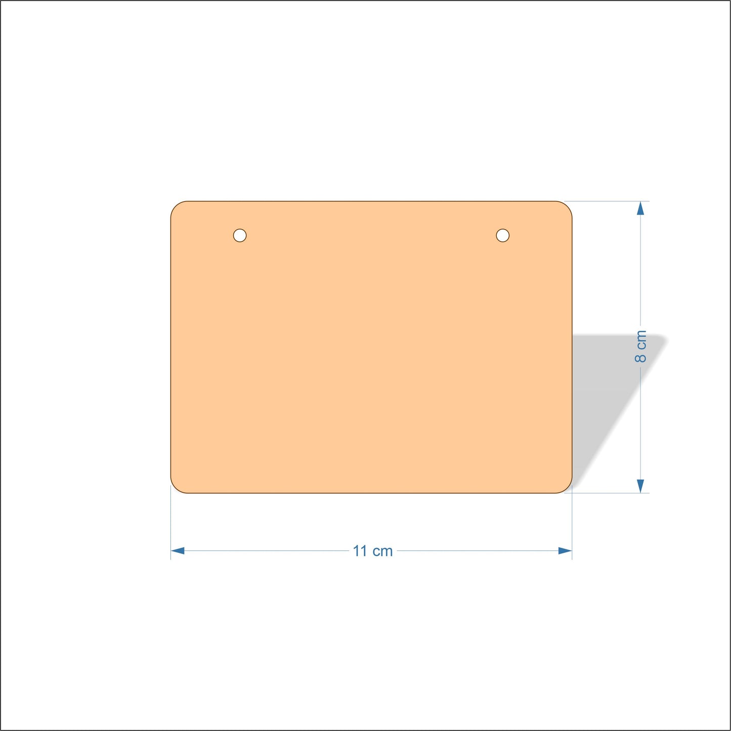 11 cm Wide 3mm thick MDF Plaques with rounded corners