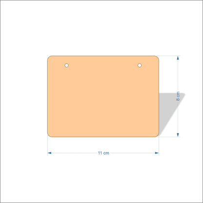 11 cm Wide Blank board plaques with rounded corners - plywood