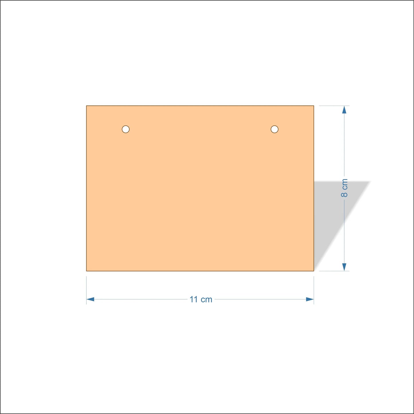 11 cm Wide Blank board plaques with square corners - plywood