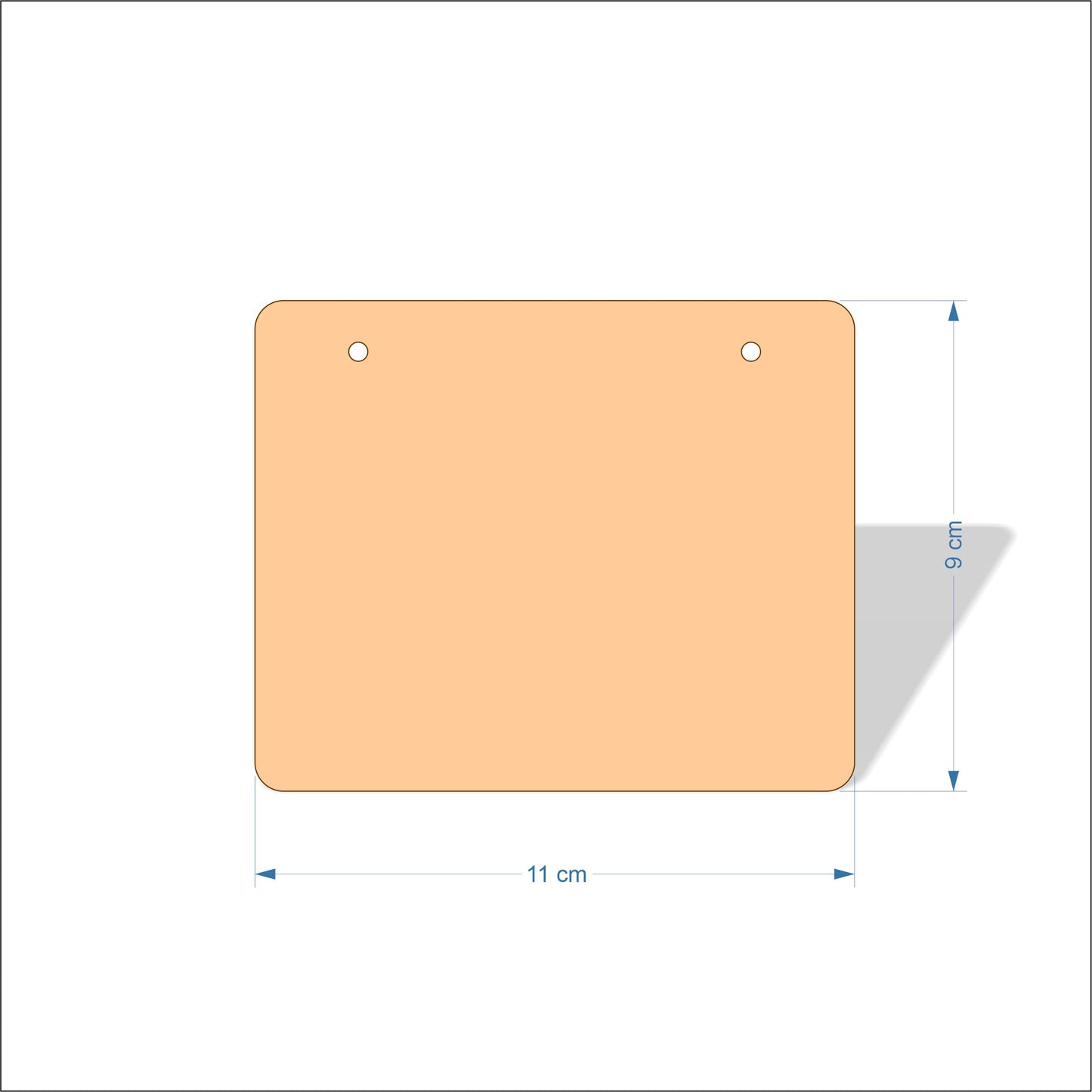 11 cm Wide 3mm thick MDF Plaques with rounded corners