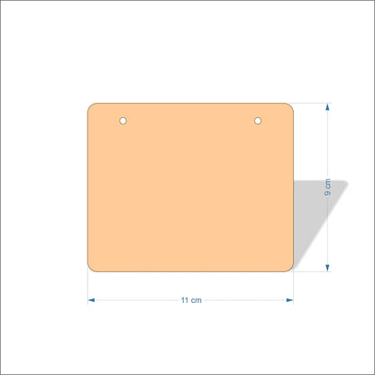 11 cm Wide Blank board plaques with rounded corners - plywood