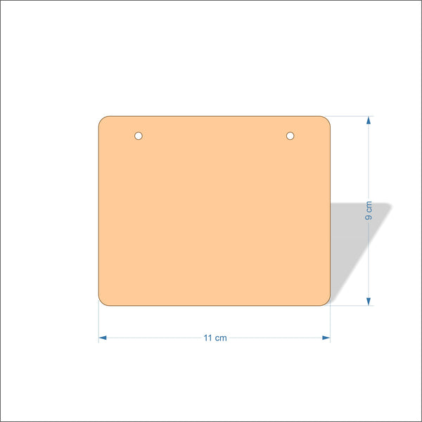 11 cm Wide 3mm thick MDF Plaques with rounded corners