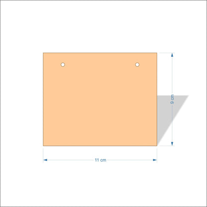 11 cm Wide Blank board plaques with square corners - plywood