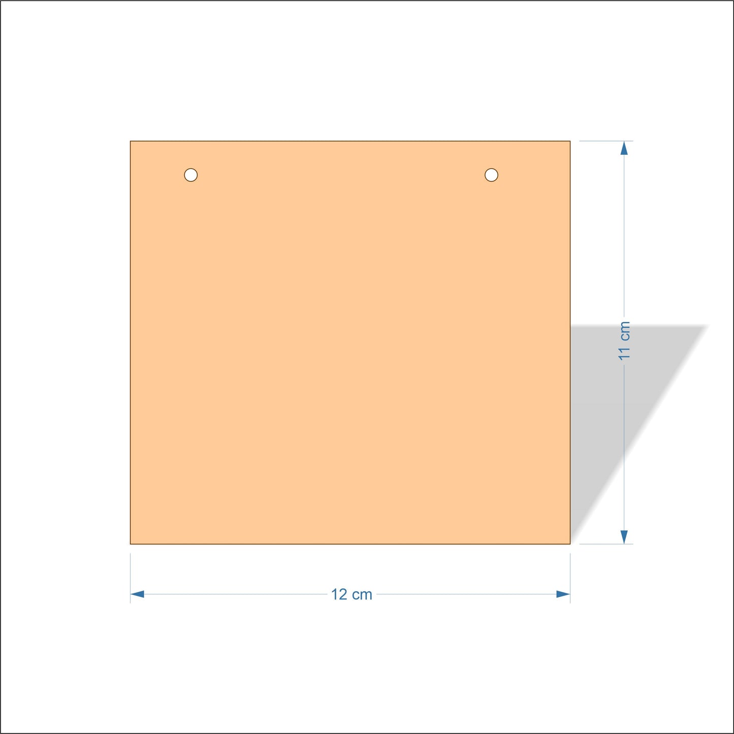 12 cm Wide 3mm thick MDF Plaques with square corners