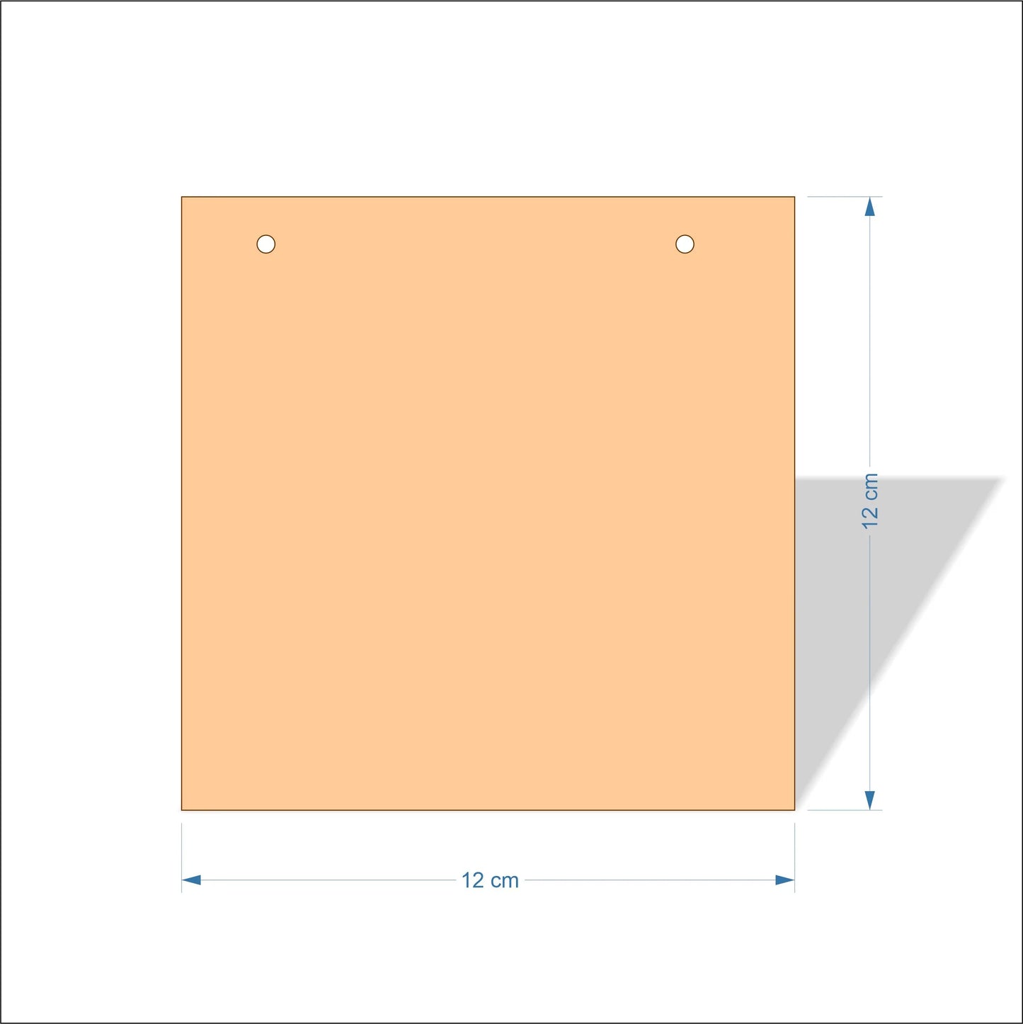 12 cm Wide Blank board plaques with square corners - plywood