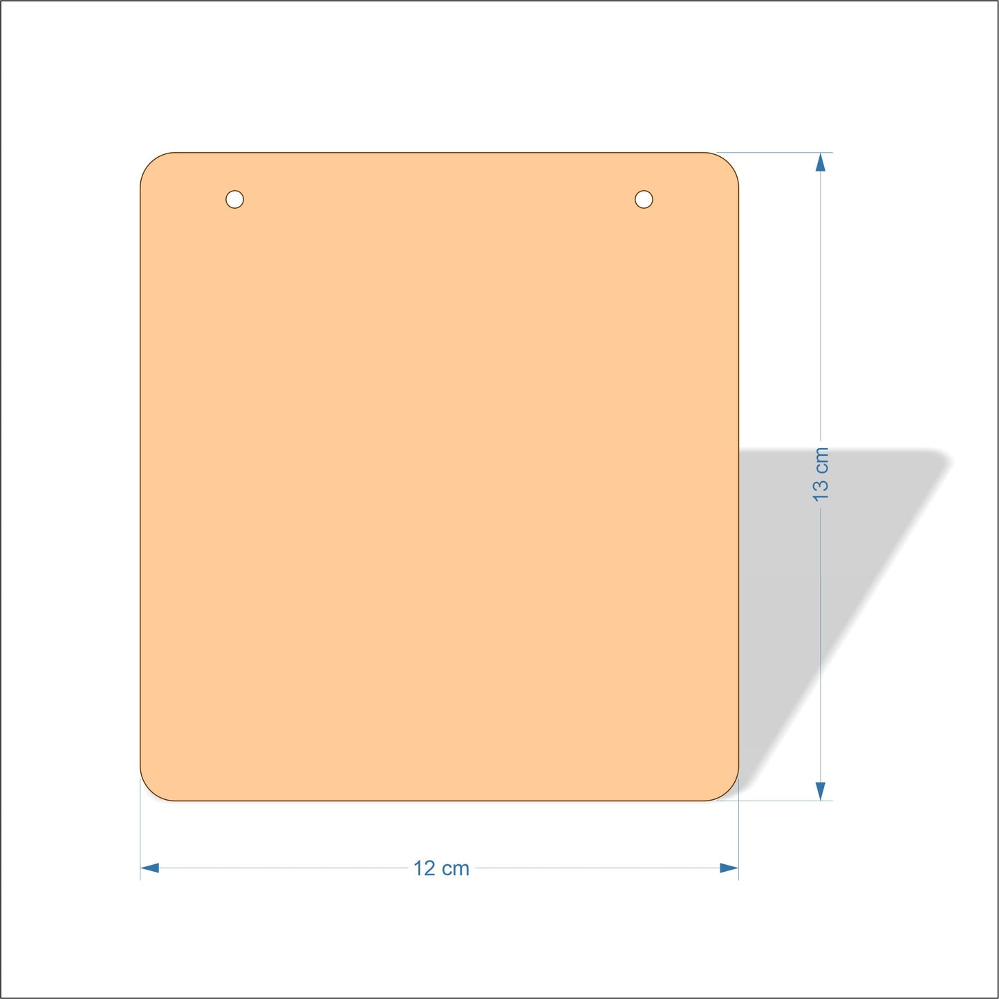 12 cm Wide 3mm thick MDF Plaques with rounded corners