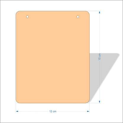 12 cm Wide Blank board plaques with rounded corners - plywood