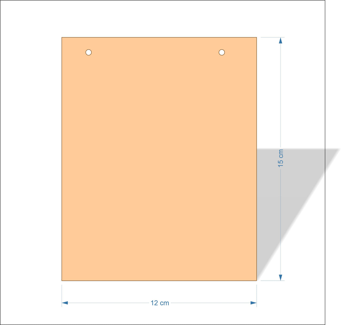 12 cm Wide 3mm thick MDF Plaques with square corners