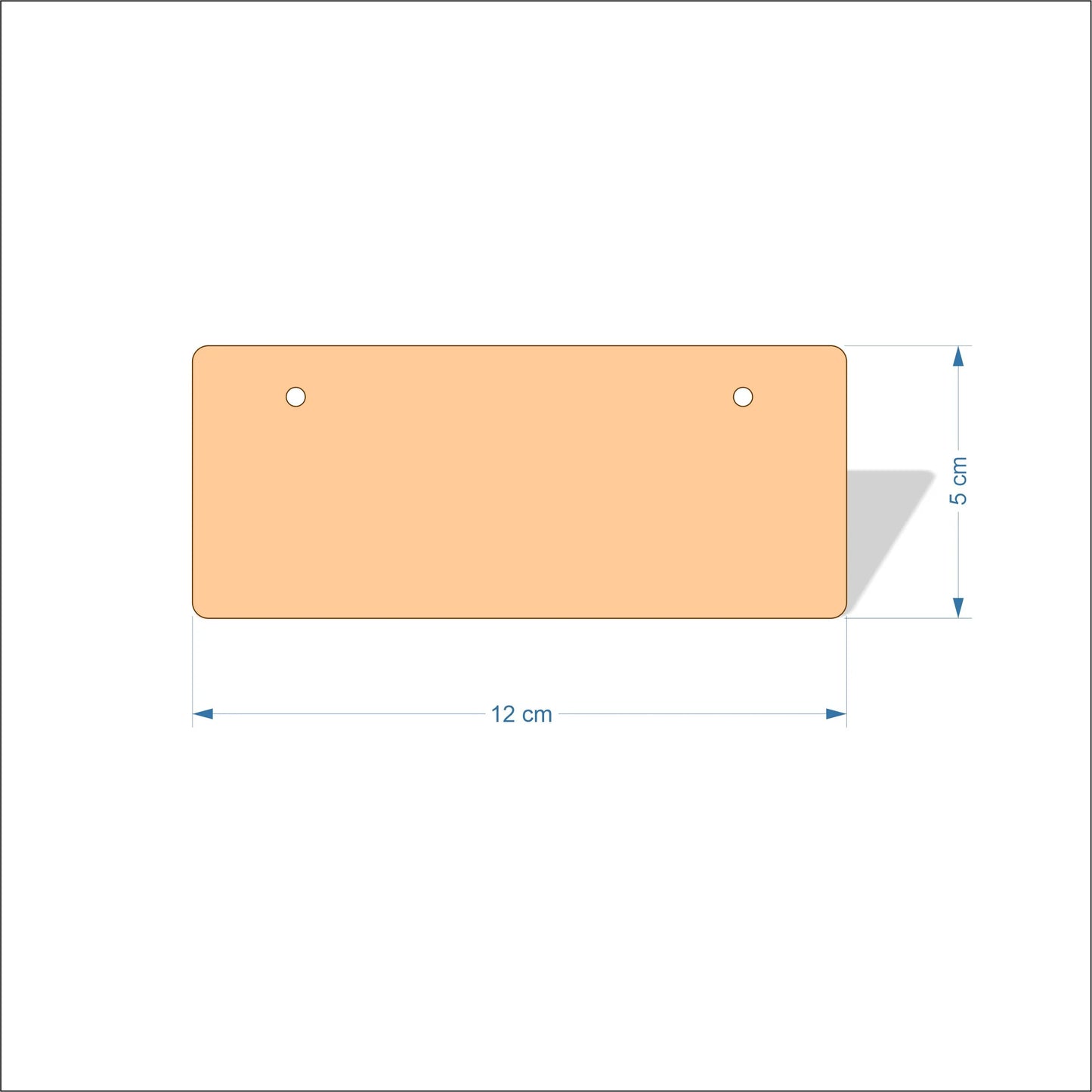 12 cm Wide Blank board plaques with rounded corners - plywood