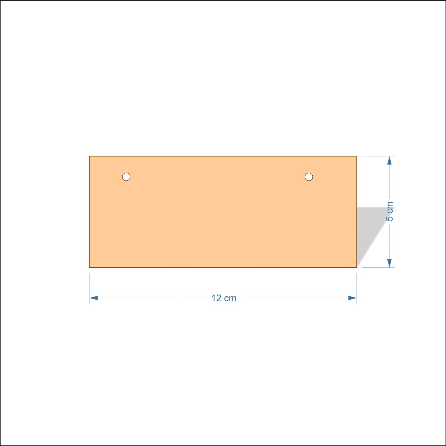 12 cm Wide 3mm thick MDF Plaques with square corners