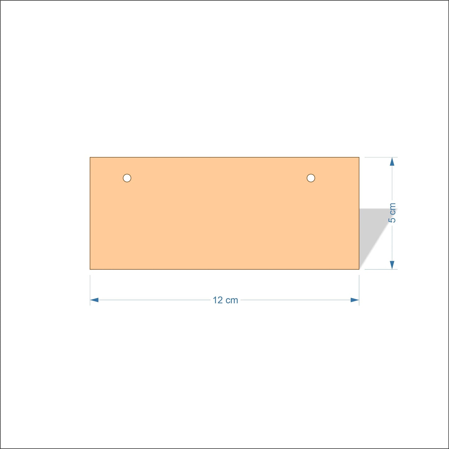 12 cm Wide Blank board plaques with square corners - plywood