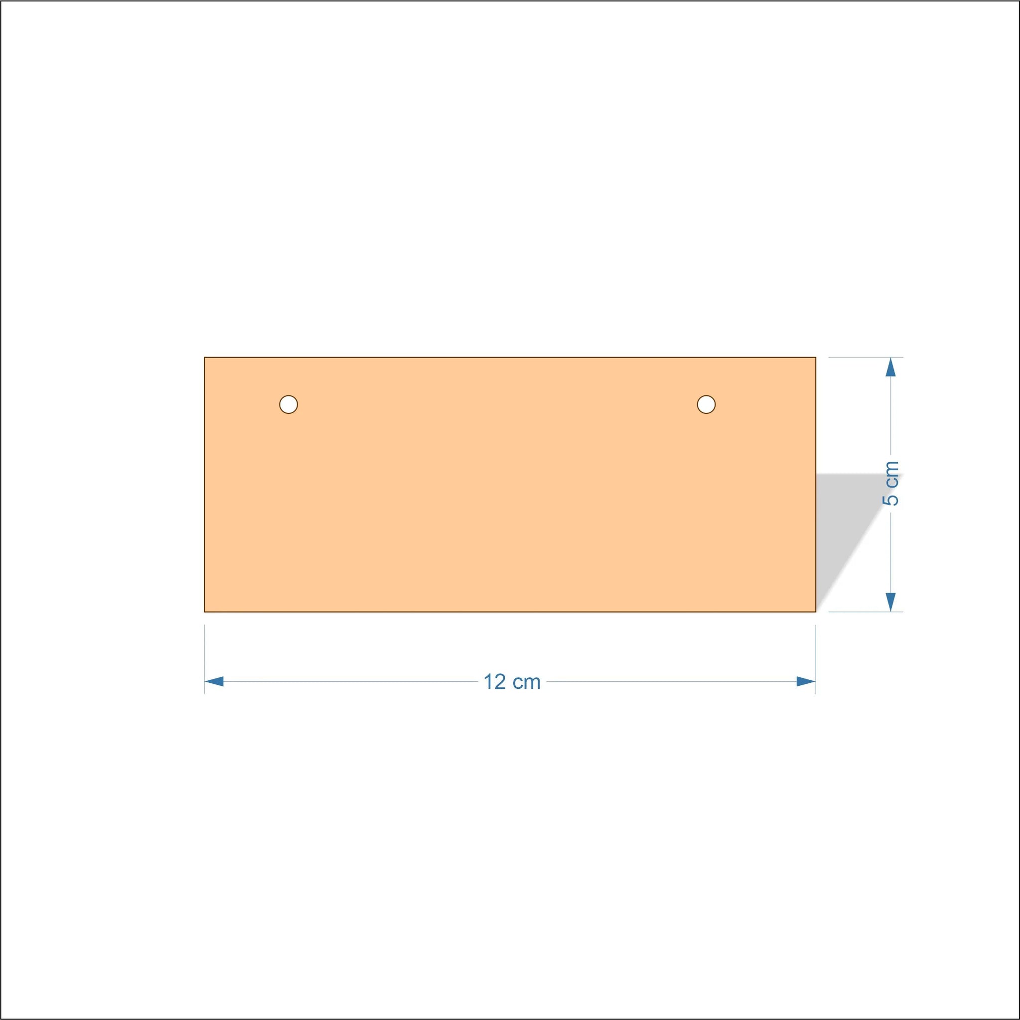 12 cm Wide Blank board plaques with square corners - plywood