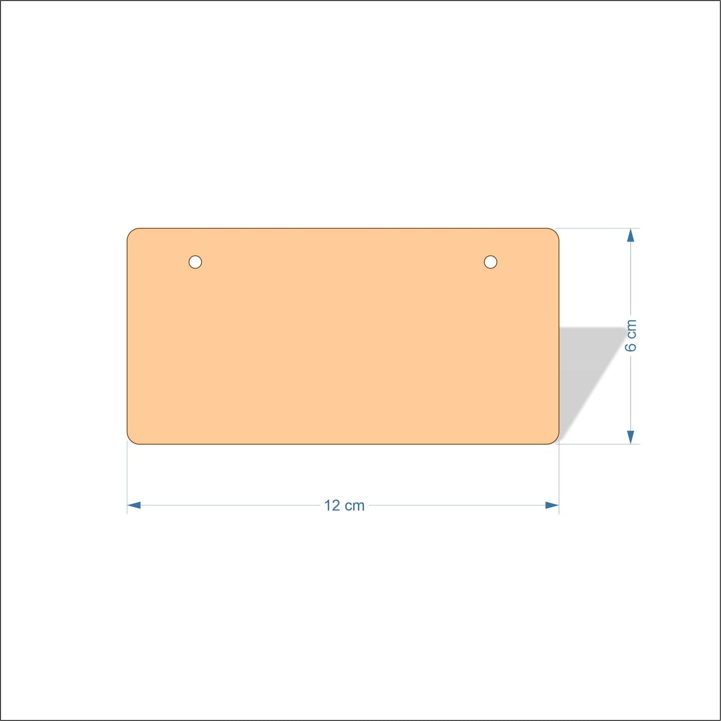 12 cm Wide 3mm thick MDF Plaques with rounded corners