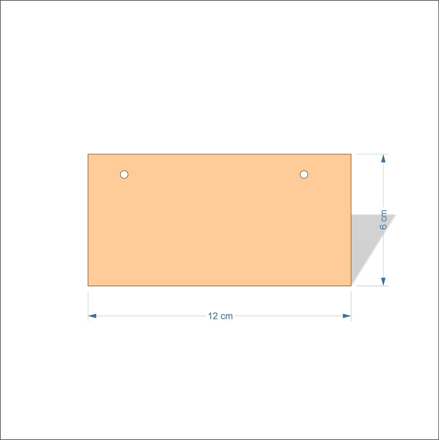 12 cm Wide 3mm thick MDF Plaques with square corners