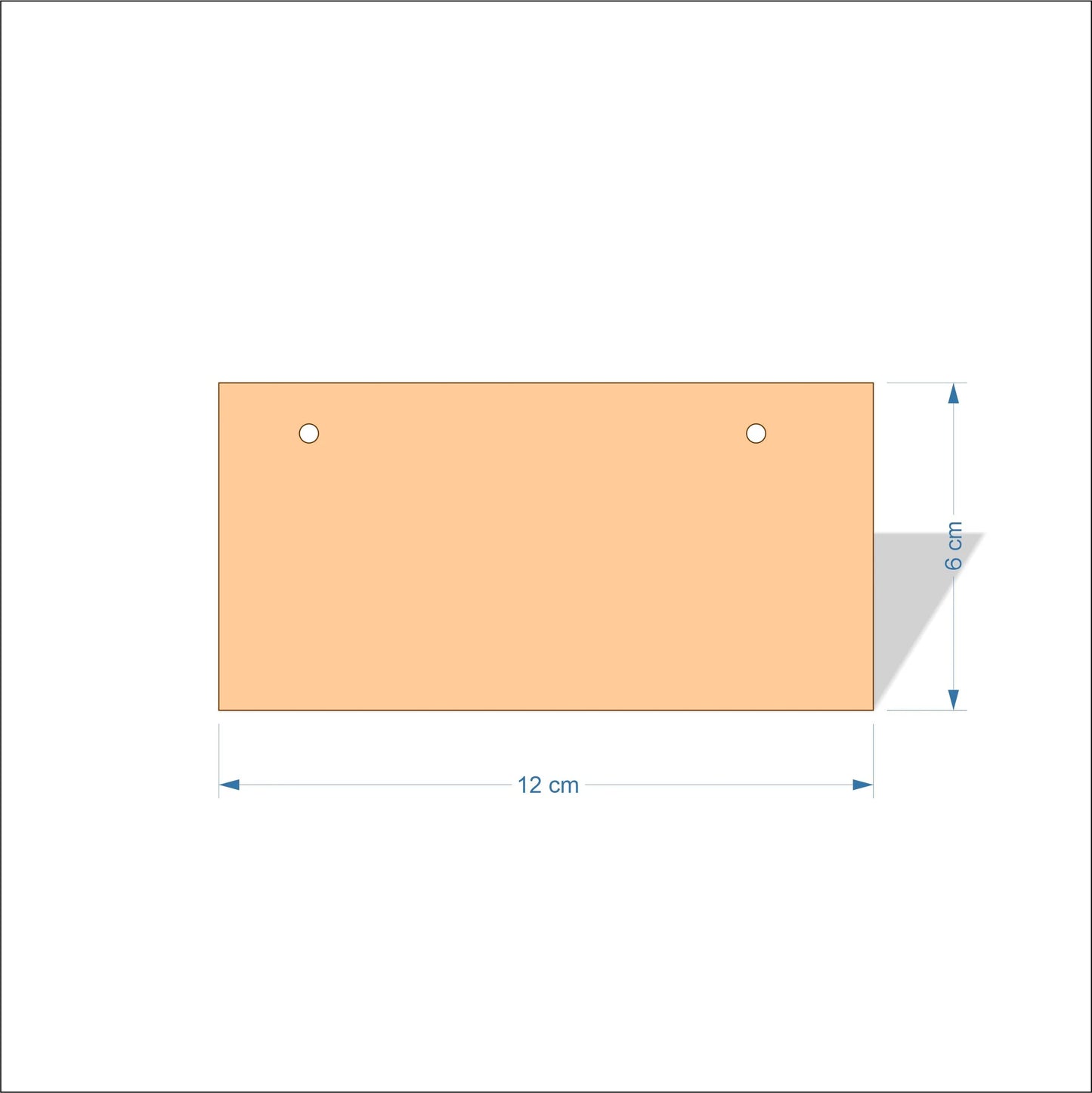 12 cm Wide Blank board plaques with square corners - plywood