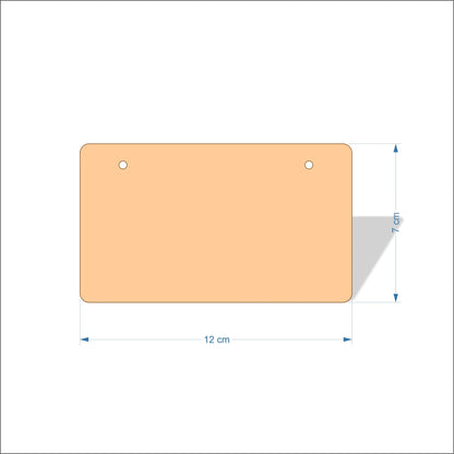 12 cm Wide Blank board plaques with rounded corners - plywood