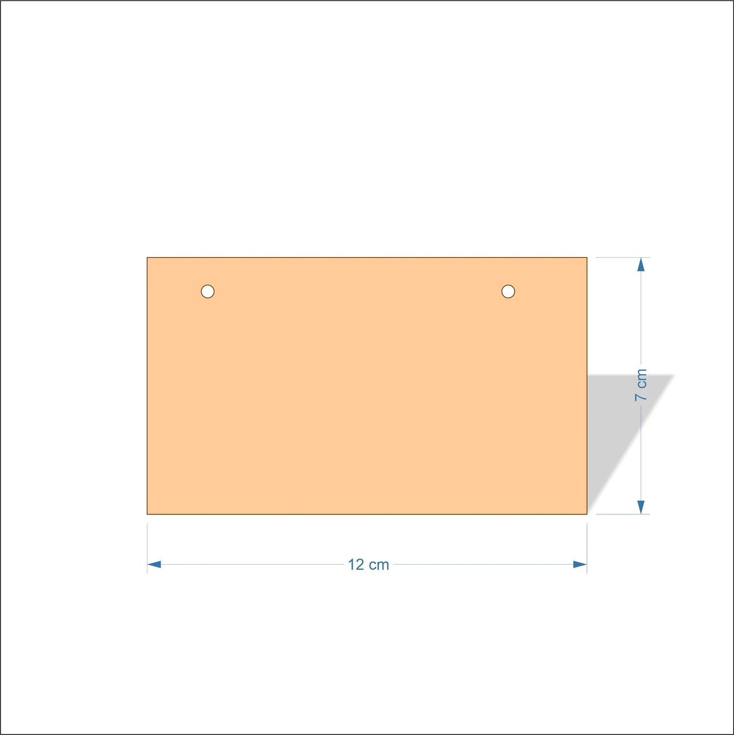 12 cm Wide Blank board plaques with square corners - plywood