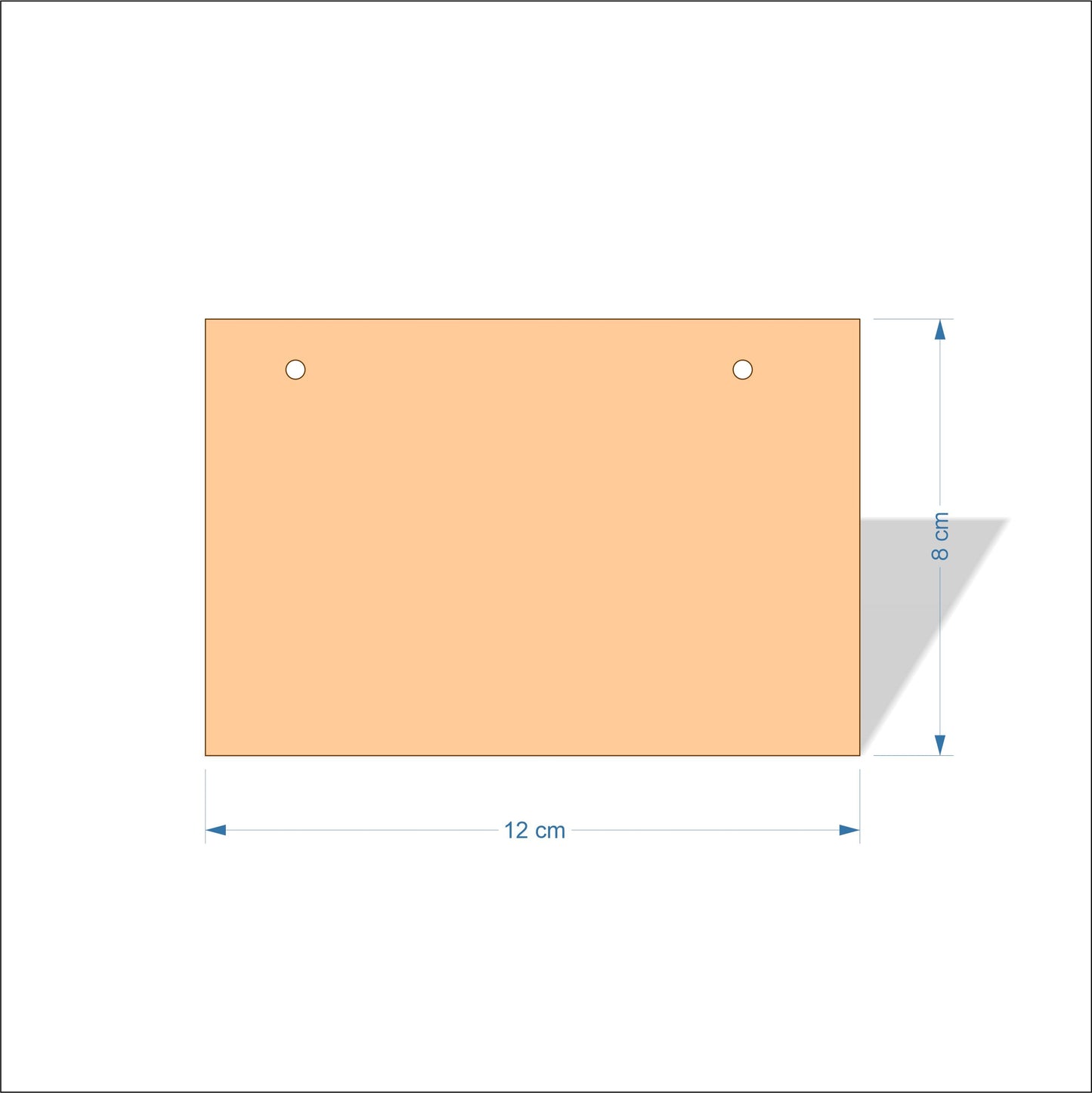 12 cm Wide 3mm thick MDF Plaques with square corners