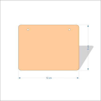 12 cm Wide Blank board plaques with rounded corners - plywood