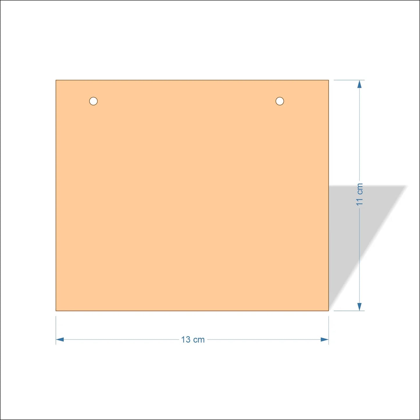 13 cm Wide Blank board plaques with square corners - plywood